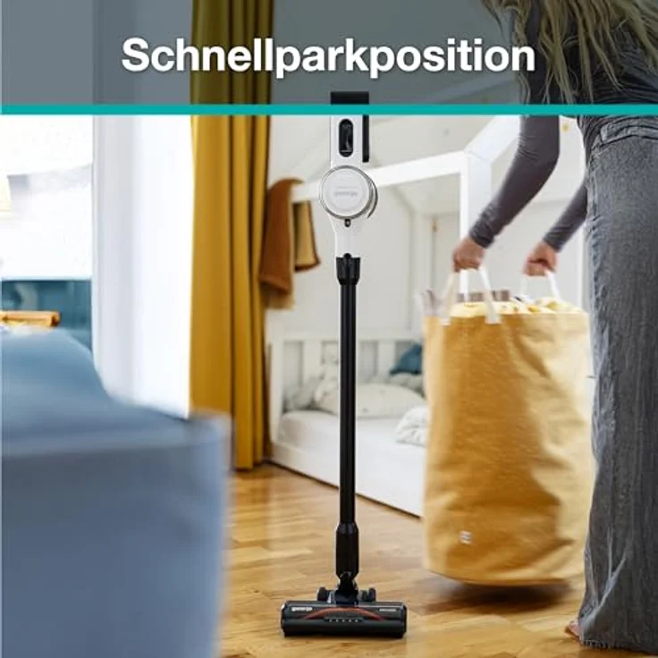 Gorenje AIR ESSENTIAL SVC222230AEW, Akku Staubsauger mit AntiTangle Multi-Bodendüse, 2-in-1 Staubbürste und Schnellparkposition, Weiß – Bild 3