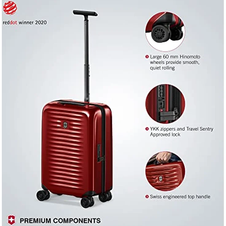 Victorinox Airox Frequent Flyer Hardside Carry-On, Handgepäckkoffer, Trolley, Leicht, 34l Stauraum, Rot – Bild 4