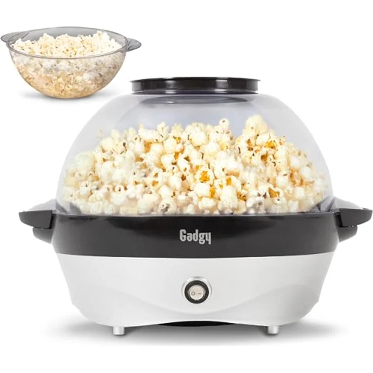 Gadgy Popcornmaschine – 800W Elektrischer Popcorn Maker mit Rührwerk, Antihaft-Platte und 5L Kapazität – Ideal für Zuhause, Partys & Filmabende, geeignet für Butter, Zucker & Gewürze – Bild 1