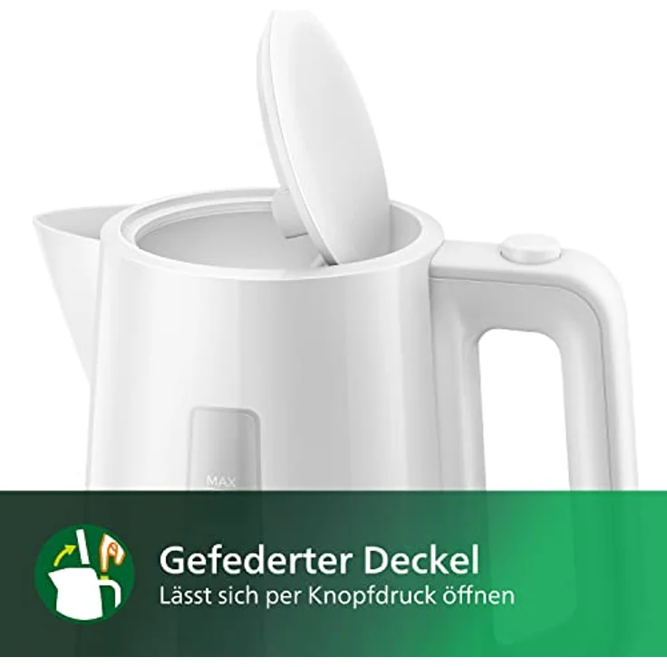 Philips HD9318-00 Wasserkocher Serie 3000, 1,7l, Federdeckel, LED-Anzeige, weiß – Bild 6