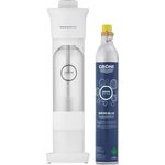 GROHE Blue Fizz - Wassersprudler Set (3 einstellbare CO2 Stufen, 1x CO2 Flasche, 1x 0,85l Wasserflasche + Reinigungspulver), weiß, 31941L00