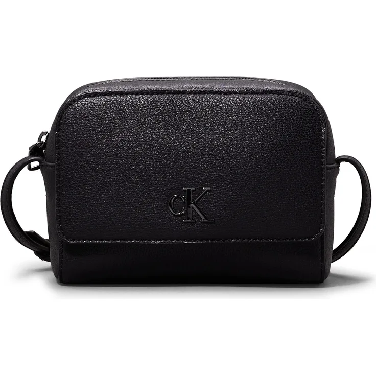 Calvin Klein Jeans Umhängetasche MINIMAL MONOGRAM CAMERA BAG18, Polyester Polyurethan (PU), Damen Schultertasche, Black/Shiny Gunmetal
