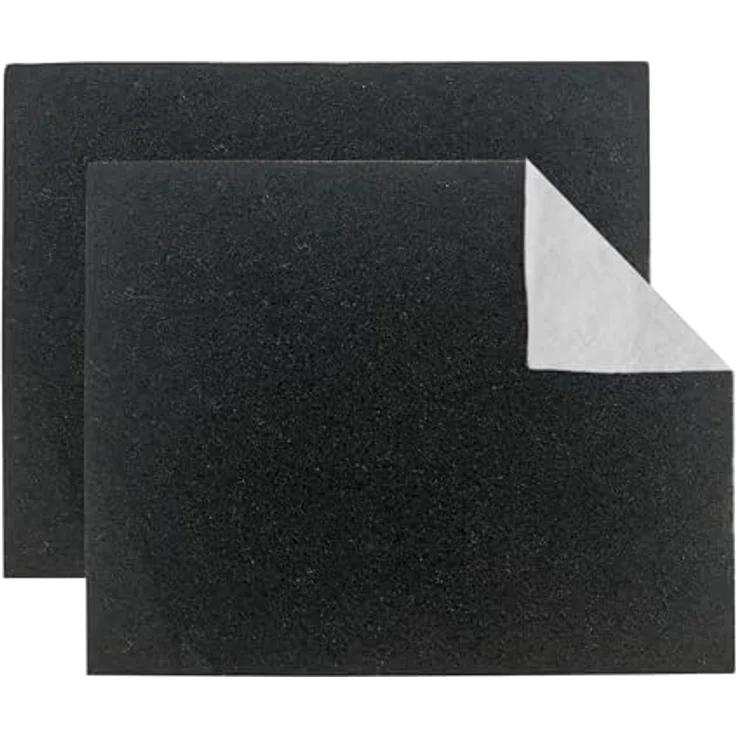 Relaxdays Dunstabzugshaube Filter 2er Set, universelle Ersatzfilter mit Carbon gegen Gerüche, 47x57 cm, schwarz/weiß – Bild 1
