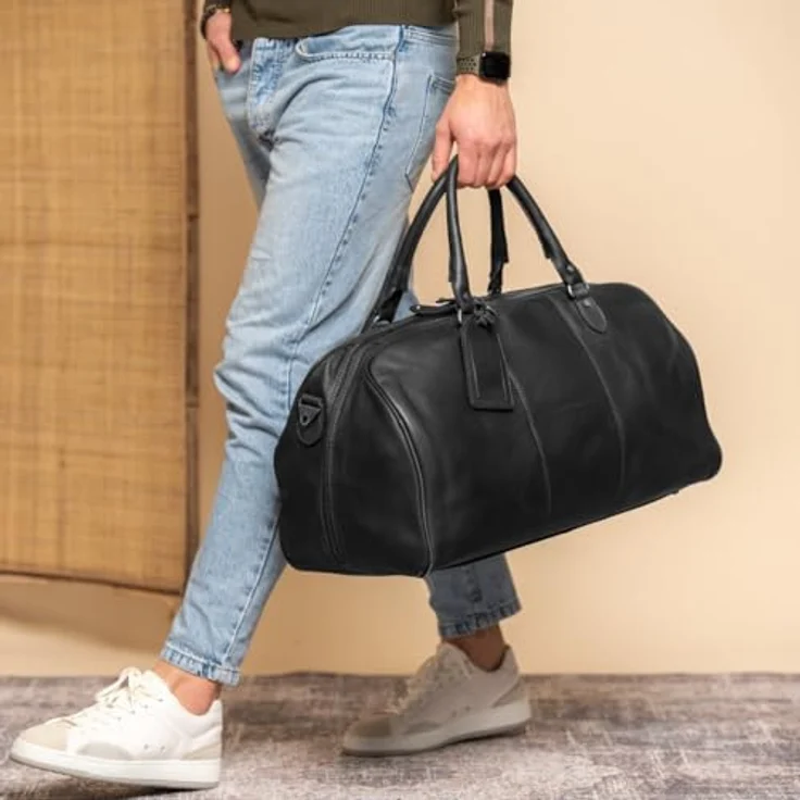 The Chesterfield Brand William Weekender Reisetasche, 100% Leder, 53 cm, schwarz – Bild 2