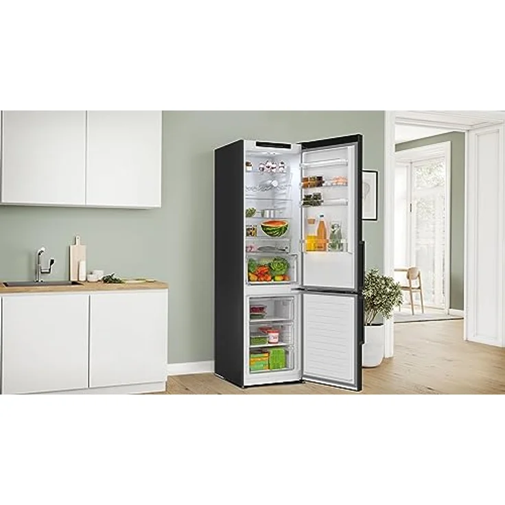 Bosch KGN39VXAT Serie 4 Kühl-Gefrier-Kombination, 203 x 60 cm, 260 L Kühlen + 103 L Gefrieren, VitaFresh XXL <0 °C>, Energieeffizienzklasse A, No Frost, Hochglanz-Rückwand mit Multi Airflow – Bild 4