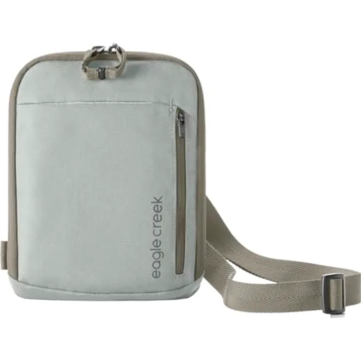 Eagle Creek Stash RFID Crossbody Bag, leicht und wasserabweisend, Storm Grey mit verstellbarem Gurt und mehreren Reißverschlussfächern