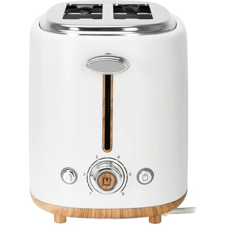 ADLER Toaster Weiß für 2 Scheiben, mit 6 Stufen, Brötchenaufsatz, Auftau- & Aufwärmfunktion, Stopp-Taste, Krümelschublade – Bild 4