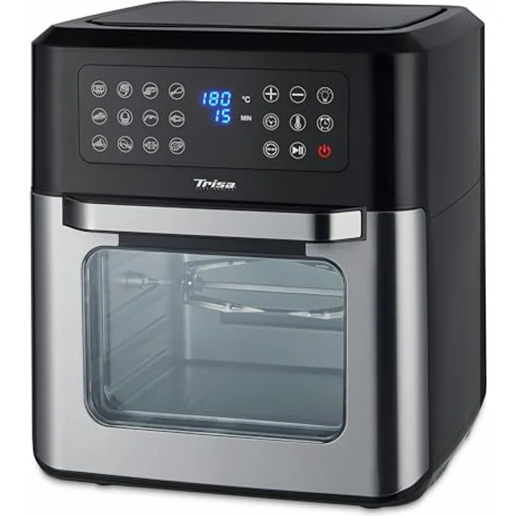 Trisa Electronics HEIßLUFTFRITTEUSE, 12 L, Schwarz, Edelstahl, Touchscreen-Display, Sichtfenster, programmierbar – Bild 2