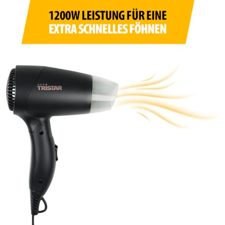 Tristar Reisefön HD-2460 – Klapphandgriff – 1200 Watt Leistung – Schwarz – Bild 2