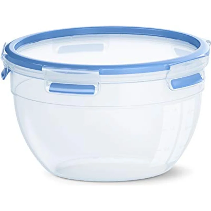 Emsa N1011400 Clip & Close Frischhaltedose rund Fassungsvermögen: 2,6 Liter, Clip-Verschluss, Kunststoff Transparent-Blau – Bild 2