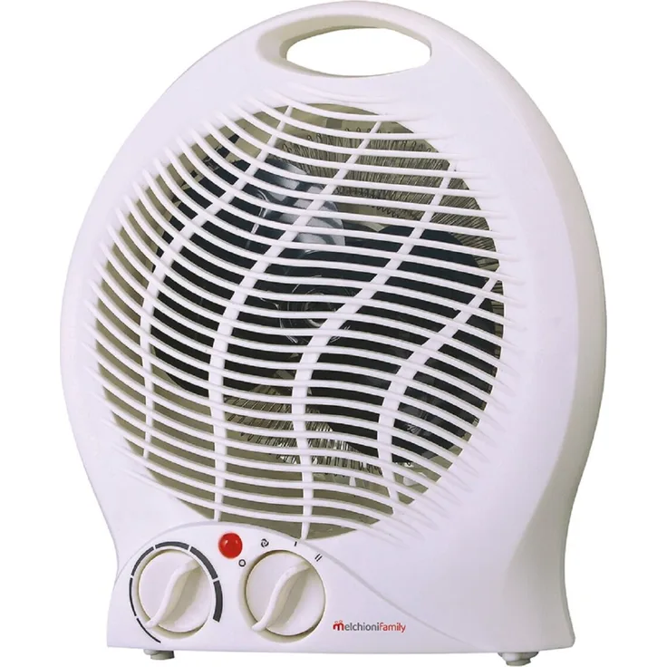 Melchioni 158640022, Elektrischer Raumheizlüfter, Indoor, Flur, Weiß, 2000W Leistung, Drehregler
