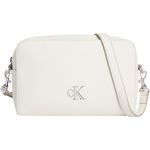 Calvin Klein Jeans Minimal Monogram Mini Bag, Umhängetasche 18 cm, 100% Polyurethan, weiss