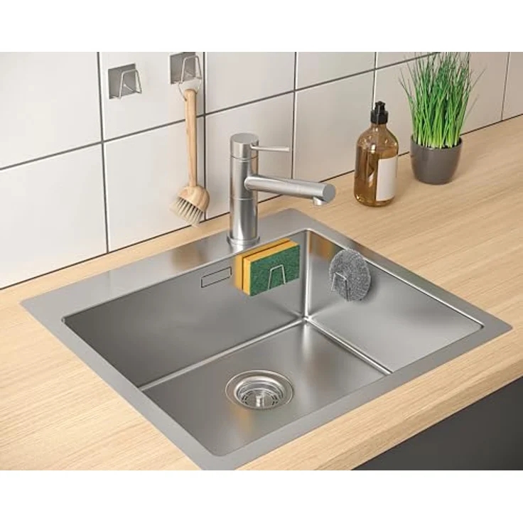 Metaltex 297645000 Abtropfhalter, Edelstahl, selbstklebend, rostfrei, platzsparend und kompakt – Bild 2