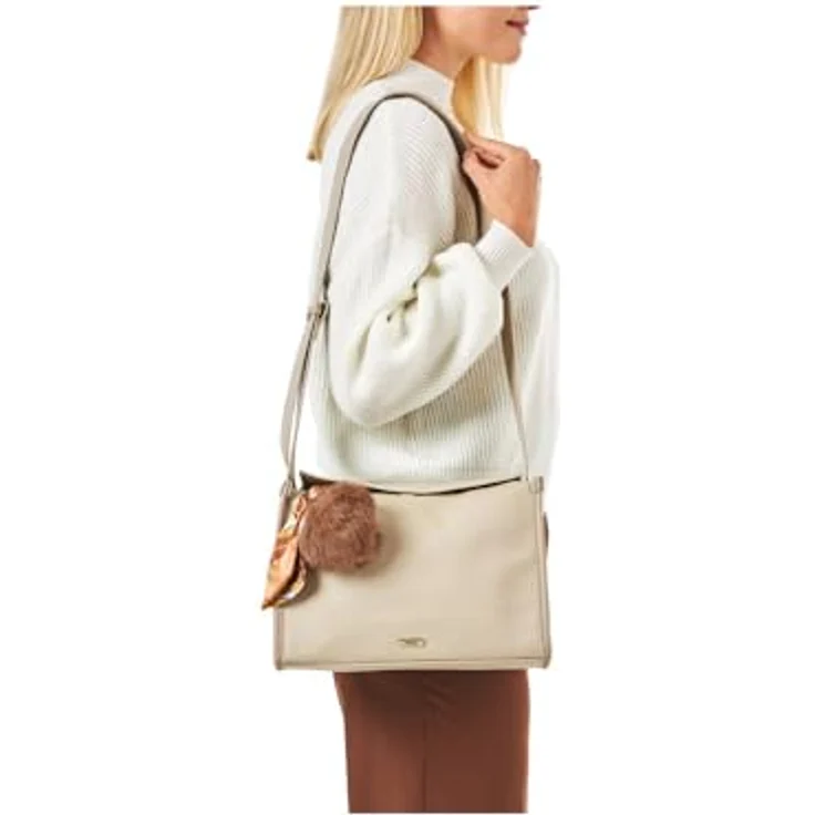 Rieker Umhängetasche Marmor, ivory Schultertasche mit viel Stauraum und Reißverschluss – Bild 2
