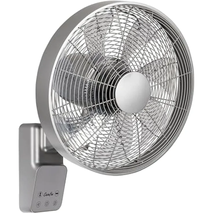 CasaFan Airos Eco Design Wall, Wandventilator in titansilber mit Timer und Fernbedienung, 5 Stufen