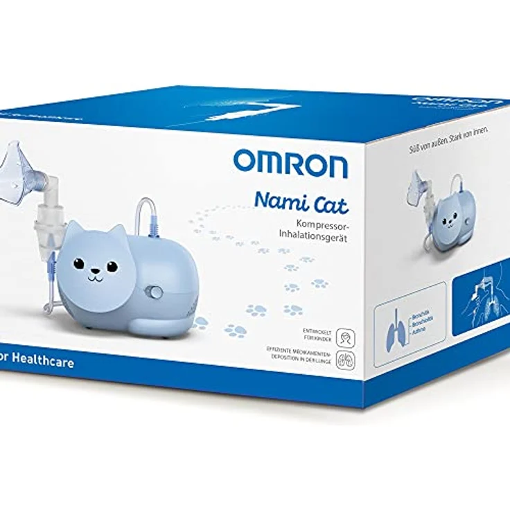 OMRON Nami Cat - kinderfreundliches Inhalationsgerät für Kinder, Inhalator zur Behandlung von Husten & Schnupfen, Bronchitis, Asthma und mehr – Bild 2