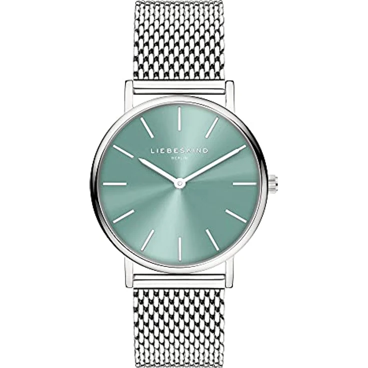 Liebeskind Armbanduhr LT-0298-MQ Silber, Damenuhr mit türkisem Zifferblatt und Meshband – Bild 2