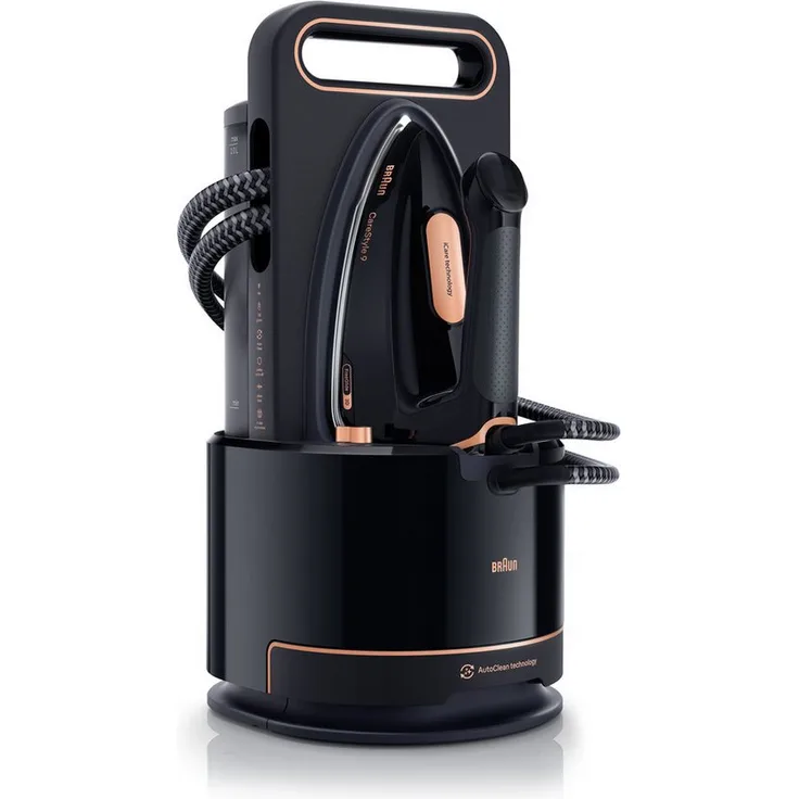 Braun Dampfbügelstation CareStyle IS 9090 BK, 2000 ml Wassertank, 2700 W Leistung, 9 bar Dampfdruck, schwarz/kupfer