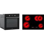 Backofen Einbau Herdset autark Glas Schwarz Glaskeramik Kochfeld 77 cm Respekta