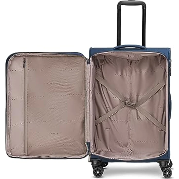 Stratic taska Koffer & Trolleys | Koffer Groß aus leichtem Polyester mit Dehnfalte, 4 Rollen, einem Kreuzpackgurt, arretierbarer Griff und Zahlenschloss | 42 cm x 26 cm x 65 cm | 3.3 kg – Bild 5