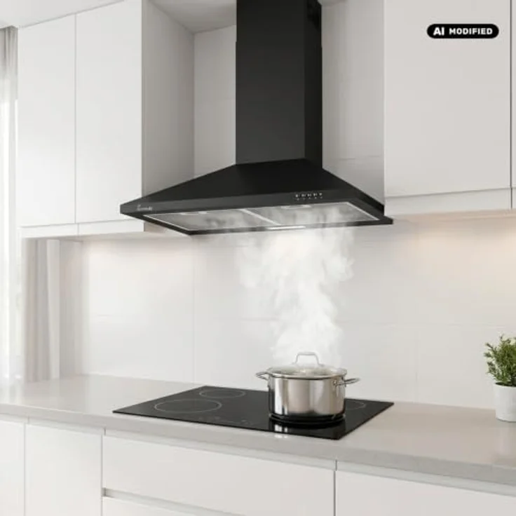 KKT KOLBE Dunstabzugshaube PLUS350S, 60 cm Wandhaube in Schwarz, leise, Umluft/Abluft, 3 Leistungsstufen, LED-Beleuchtung, inkl. Kohlefilter – Bild 6