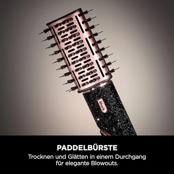 Shark FlexStyle Sparkle Limited Edition Black Diamond 5-in-1 Haarstyler & -trockner mit Lockenaufsatz, Paddelbürste, Ovalbürste, Konzentrator, Diffusor, Aufbewahrungsbox, ohne Hitzeschäden HD446JBEU – Bild 5