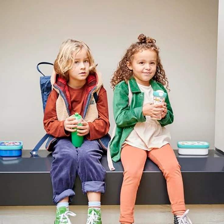 Mepal CAMPUS Pop-Up-Trinkflasche, 400 ml, dunkelgrün, auslaufsicher, spülmaschinengeeignet – Bild 4