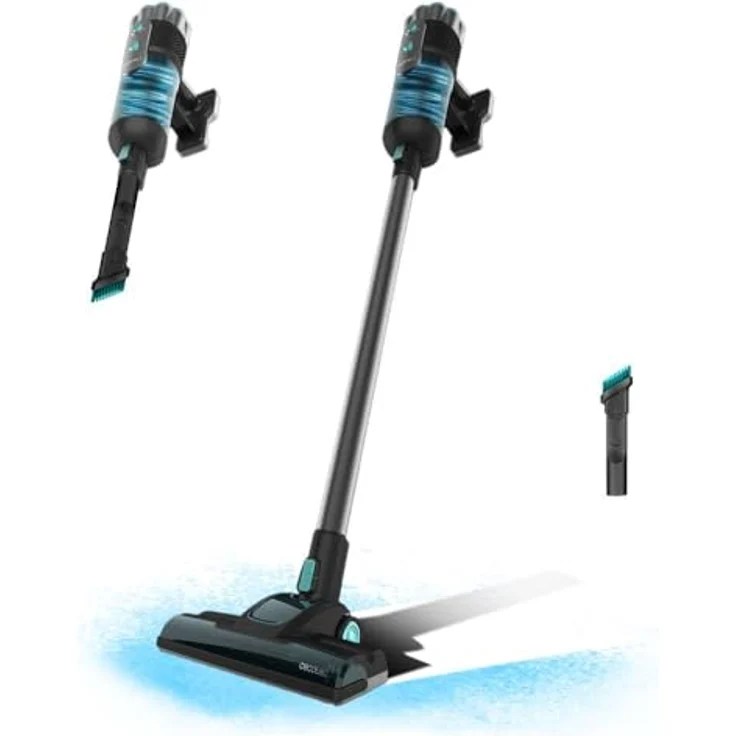 Cecotec Vertikaler Staubsauger Conga 700 PowerHead, 615W, 18kPa, motorisierte Bürste, inkl. Zubehör, schwarz – Bild 1