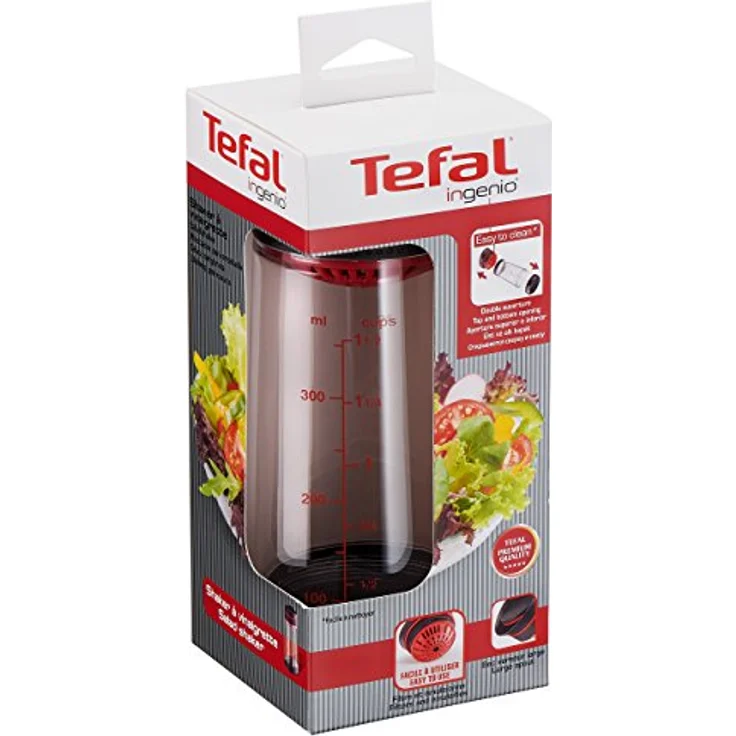 Tefal Ingenio K20730 Dressing Mixer 19 cm, Kunststoff-Silikon, schwarz-rot-transparent – Bild 3