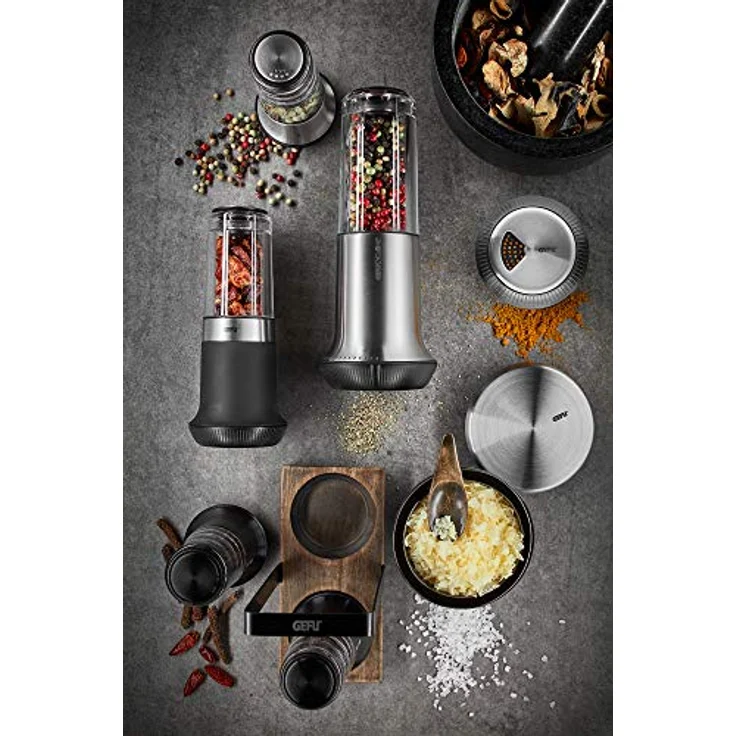 GEFU Salz- Pfeffermühle X-PLOSION S 10,7cm - CYCLONE Mahlwerk - Profi Mühle mit Aromatresor, schwarz – Bild 2