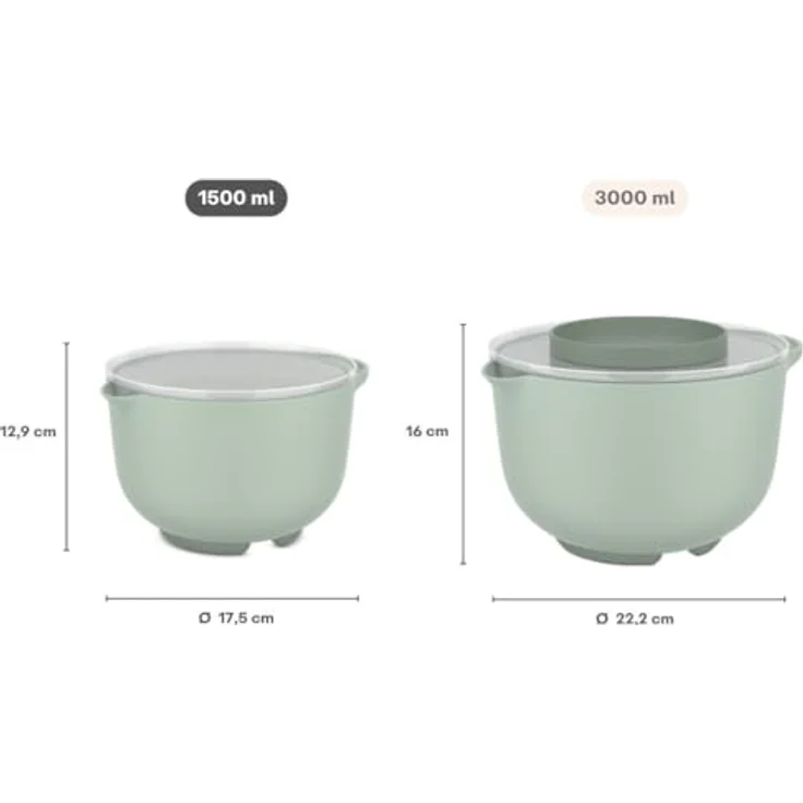 Mepal Rührschüssel mit Deckel Chef it - Anti-Rutsch Boden - Mikrowellen- und Spülmaschinengeeignet - 1500 ml - Navy – Bild 3