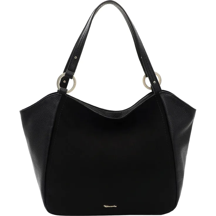 Tamaris Shopper TAS Caro, für Damen - Material-Mix, edle Echtleder-Optik, lässiges Statement, schwarz