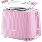 Russell Hobbs Toaster Eden [für 2 Scheiben] (6 Bräunungsstufen, Hebefunktion, Auftau-, Aufwärm- & Stoppfunktion, Krümelschublade, Brötchenaufsatz, Himbeere) 27372-56