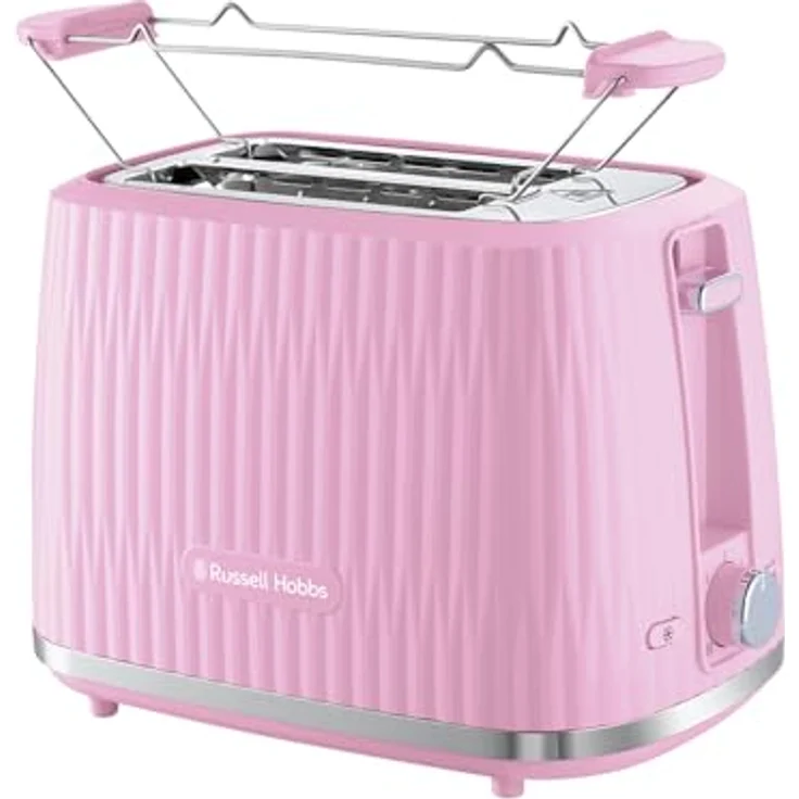 Russell Hobbs Toaster Eden [für 2 Scheiben] (6 Bräunungsstufen, Hebefunktion, Auftau-, Aufwärm- & Stoppfunktion, Krümelschublade, Brötchenaufsatz, Himbeere) 27372-56 – Bild 1