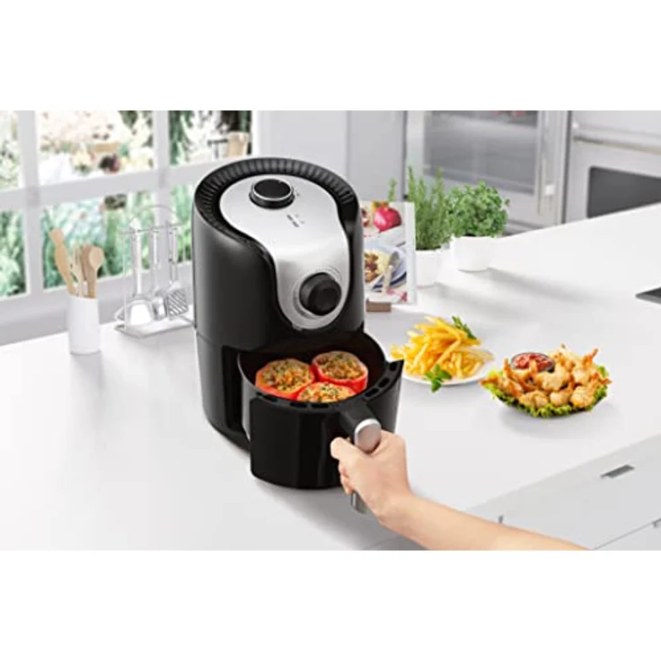 Linsar Mini Heißluftfritteuse, 1,5L, 1000 W, fettfreies Frittieren, Temperaturregelung 80-200°C, spülmaschinengeeignet – Bild 3