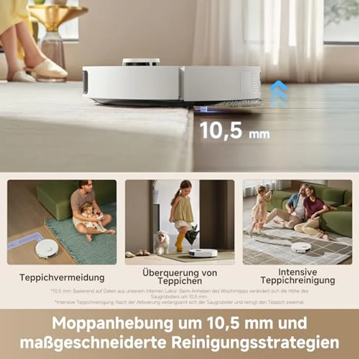 Dreame L10s Ultra Gen3, Staubsauger Roboter mit Wischfunktion, 25KPa Saugleistung, Haustiermodus, selbstreinigende All-in-One Dock, Teppichreinigung – Bild 11