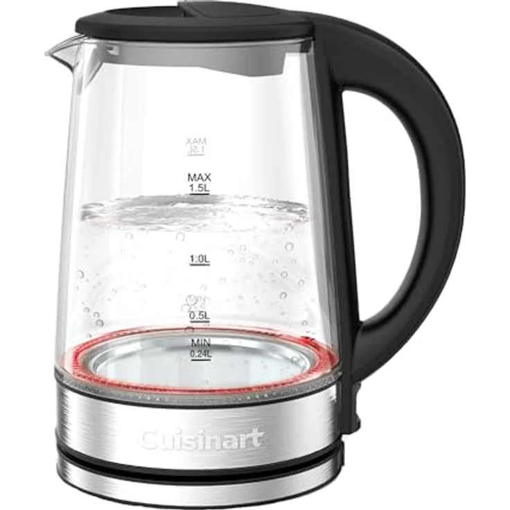 Cuisinart 1,7L Glas-Wasserkocher mit variabler Temperaturregelung, 3KW Schnellkochfunktion, Cool-Touch, tropffreier Ausguss, 360°-Drehbasis, BPA-frei, doppelwandiges Design – Bild 1