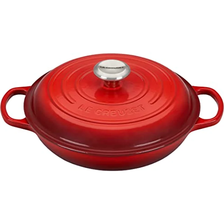 Le Creuset Signature Gusseisen Gourmet-Profitopf, Rund, Ø 26 cm, 2 l, Für alle Herdarten inkl. Induktion geeignet, Kirschrot – Bild 2