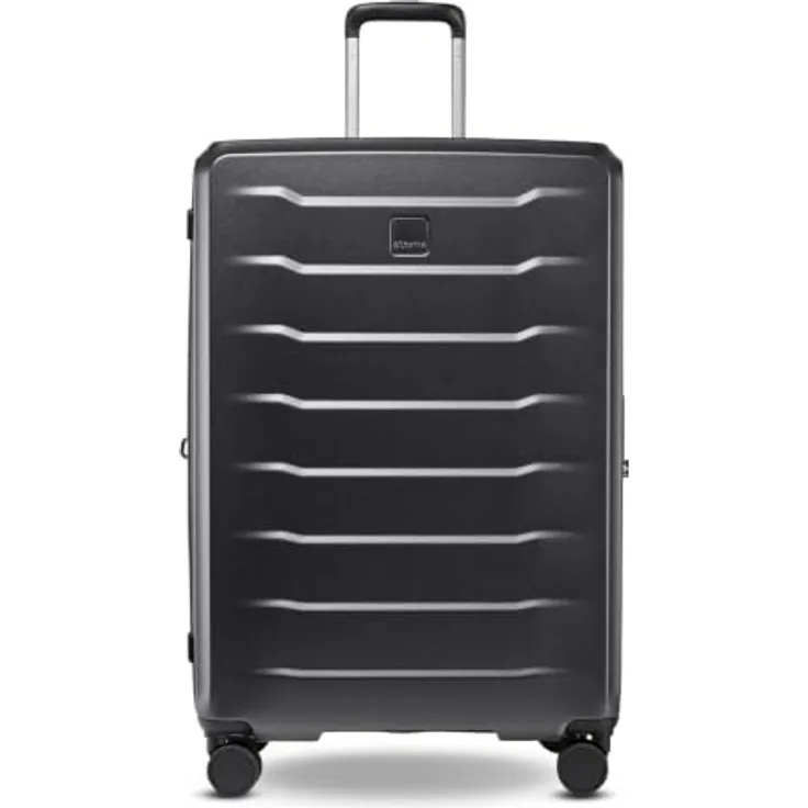 Stratic PHOENIX SL Trolley L, 76 cm erweiterbar, 4 Doppelrollen, Hartschale im Streifendesign, TSA-Zahlenschloss