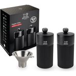 PEUGEOT - Geschenkset Line - Pfeffermühle + Salzmühle 12 cm + Gewürztrichter - Klassische Mahlgradeinstellung - Aluminium + PEFC-zertifiziertes Holz - Farben mattschwarz - Preisvergleich