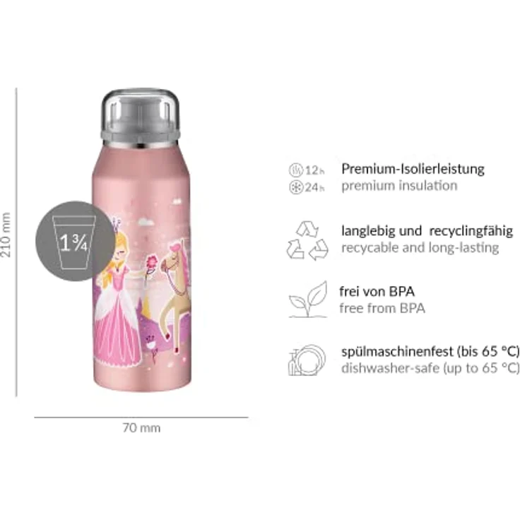 alfi isoBottle Isolier-Trinkflasche, Edelstahl, Rosa, 350ml – Bild 7