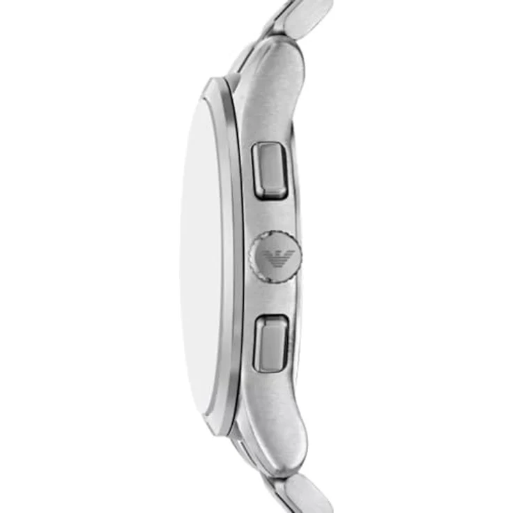 Emporio Armani Watch AR11691, Chronograph mit Kalenderfunktion, Silber-Edelstahlarmband, 42 mm Gehäusedurchmesser, Schwarz Zifferblatt – Bild 3