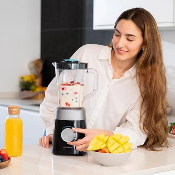 Cecotec Standmixer Power Black Titanium 1300Max B, 1300 W, 2 Geschwindigkeiten, 1,5 L Kanne, 4 Titan-Klingen, Pulse-Funktion, Ice-Crush – Bild 3