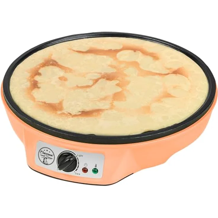 Bestron Crêpes Maker, Ø 30 cm, Antihaftbeschichtung, 1000 Watt, Sweet Dreams Kollektion, Orange