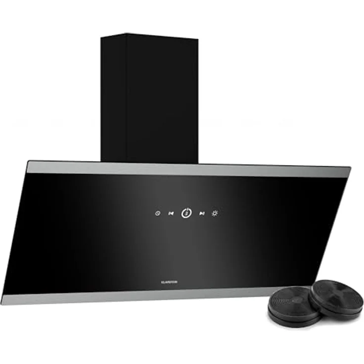 Klarstein FlashLine Dunstabzugshaube – 90 cm Kopffreihaube, Touchscreen, 524 m³/h, A++ Energieeffizienz, LED-Beleuchtung, 34,5 dB, Schwarz, Abluft- und Umluftbetrieb – Bild 1