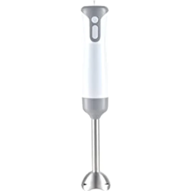 Melchioni Mixxxo Trio Stabmixer 400 W, grau und weiß, mit 2 Geschwindigkeiten, abnehmbaren Stahlfuß, Edelstahlklingen und Zubehörset – Bild 2