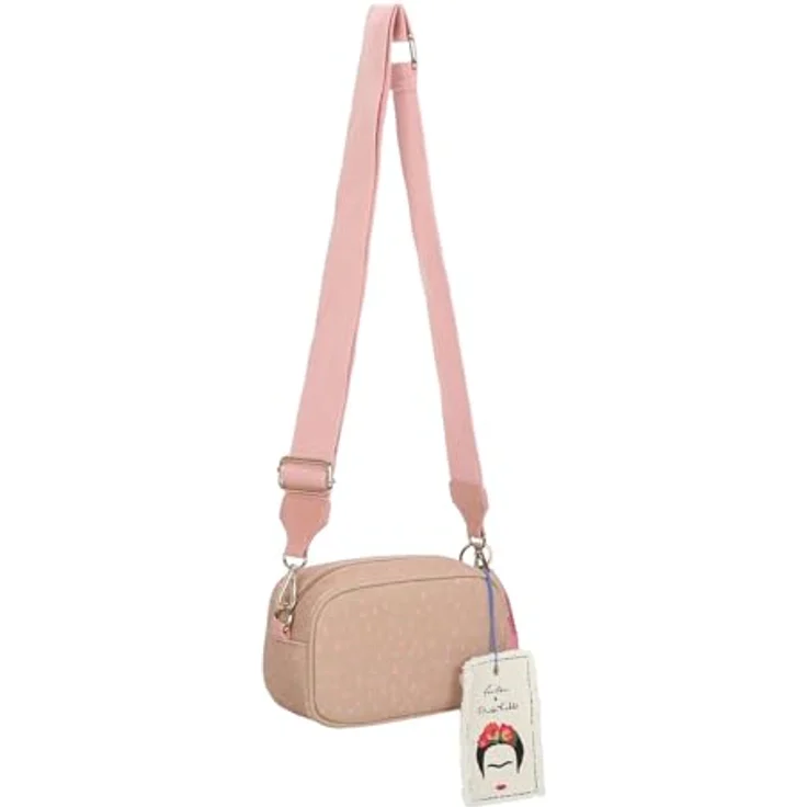 Fritzi aus Preußen Umhängetasche Easy Go Canvas Crossbody Bag, Frida Kahlo inspiriert, Melon, verstellbarer Schulterriemen, standfest – Bild 2