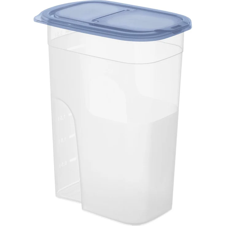 Rotho Schüttdose Sunshine 4,1L, transparente Vorratsdose mit praktischer Schuttöffnung und integrierter Literskala, blau