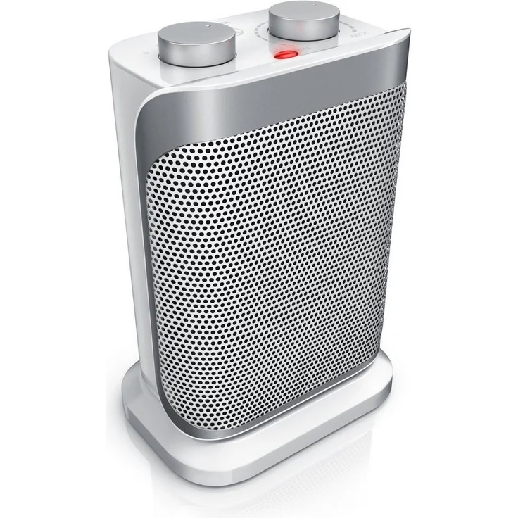 Brandson Keramikheizlüfter, 1500 W, mit Oszilationsfunktion, glänzend-weiß/silber