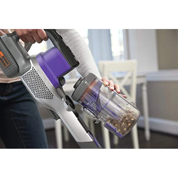 Black + Decker 4in1 Akku-Stielsauger Pet (36V, 2.0Ah, beutelloser Boden- & Handstaubsauger mit Elektro-Tierhaarbürste, inkl. 2in1 Fugendüse, Tierhaarbürste, Akku, Ladegerät & Wandhalterung) BHFEV362DP – Bild 16